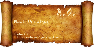 Maul Orsolya névjegykártya